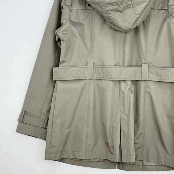 Liz Claiborne NY Green Lined Rain Windbreaker Coat Hooded Coat Womens Size M - Picture 13 of 16
